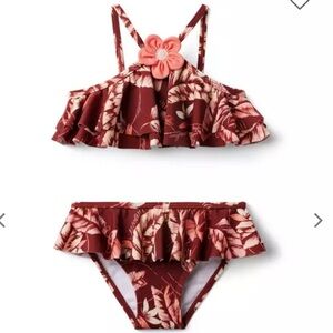 Janie and Jack x Disney Moana Island leaf 2-piece swimsuit